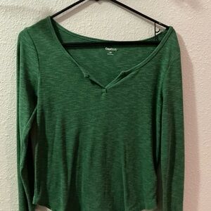 GapBody Women's Long Sleeve Green Top